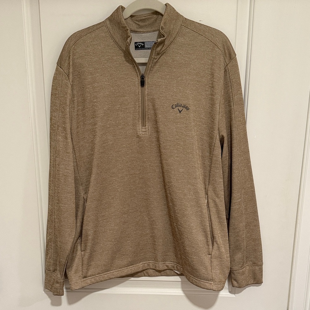 Callaway Men's Beige Zip-Up Sweater